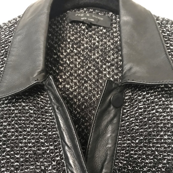 Rag & Bone Lamb Leather Knit Jacket - Picture 2 of 7